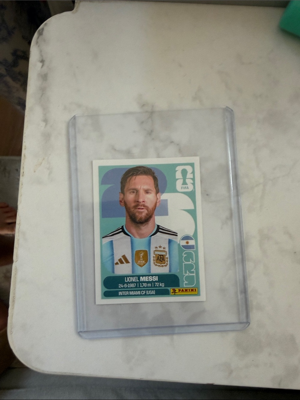 Messi Panini Football Trading Card Holder with Clear Sleeve